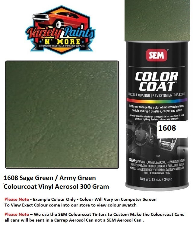 1608 Sage Green / Army Green Colourcoat Vinyl Aerosol 300 Gram