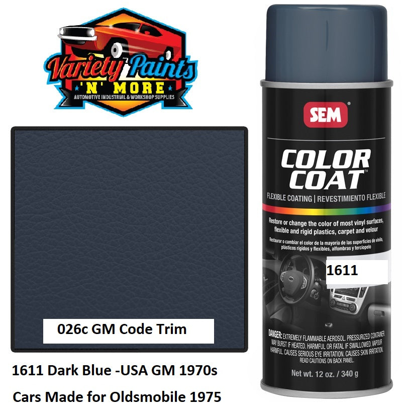 SEM 1611 Dark Blue 1970's GM USA Vehicles Colourcoat Vinyl Aerosol