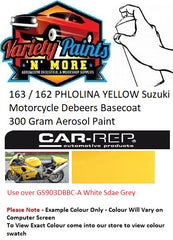 163 / 162 PHLOLINA YELLOW Suzuki Motorcycle Debeers Basecoat 300 Gram Aerosol Paint