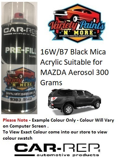 16W/B7 Black Mica Acrylic Suitable for MAZDA Aerosol 300 Grams