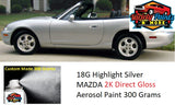 18G Highlight Silver MAZDA 2K Direct Gloss Aerosol Paint 300 Grams