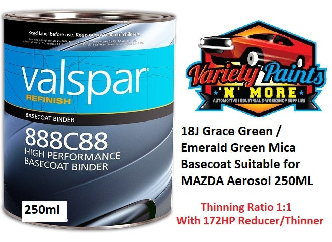 18J Grace Green / Emerald Green Mica Basecoat Suitable for MAZDA 250ML