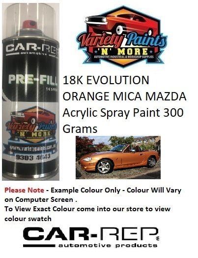 18K EVOLUTION ORANGE MICA MAZDA Acrylic Spray Paint 300 Grams