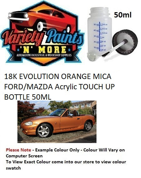 18K EVOLUTION ORANGE MICA MAZDA Acrylic TOUCH UP BOTTLE 50ML