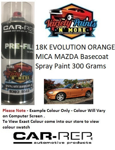 18K EVOLUTION ORANGE MICA MAZDA Basecoat Spray Paint 300 Grams