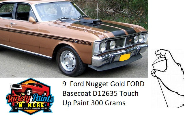 9  Ford Nugget Gold FORD Basecoat D12635 Touch Up Paint 300 Grams