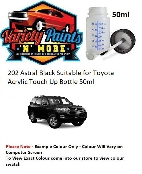 202 Astral Black Suitable for Toyota Acrylic Touch Up Bottle 50ml