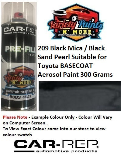 209 Black Mica/Black Sand Pearl Suitable for Toyota Basecoat Aerosol Paint 300 Grams