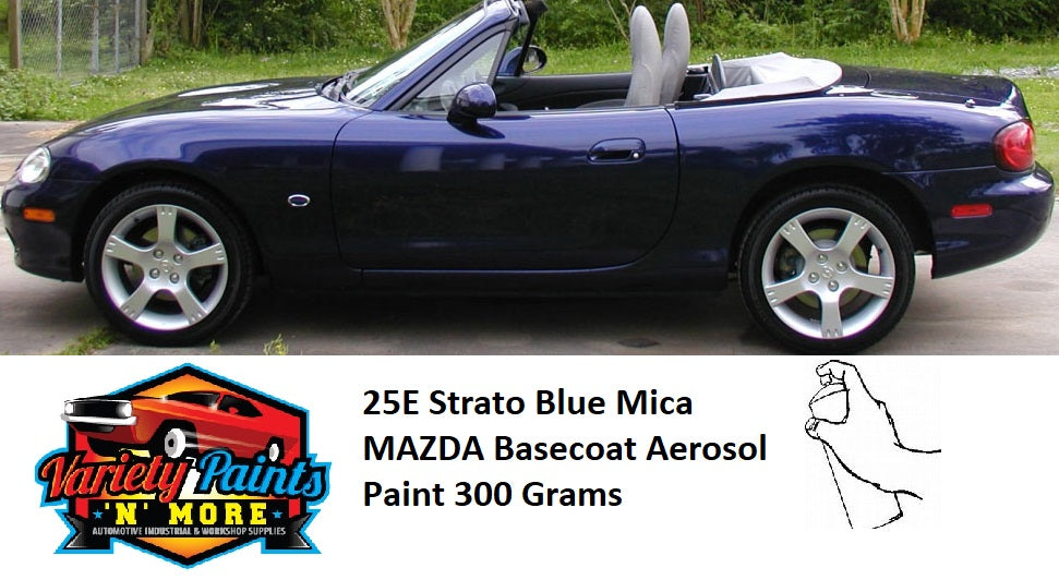 25E Strato Blue Mica MAZDA Basecoat Aerosol Paint 300 Grams