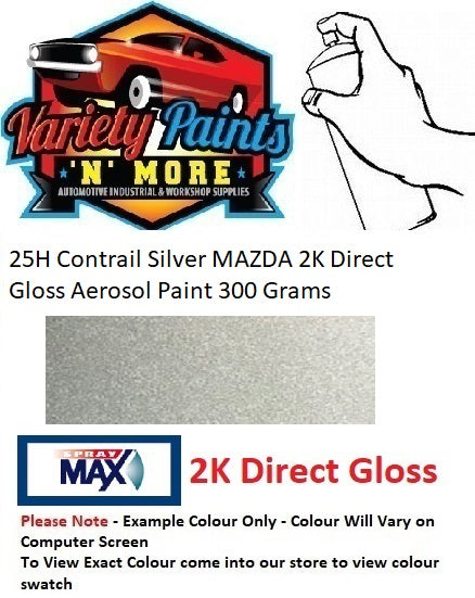 25H Contrail Silver MAZDA 2K Direct Gloss Aerosol Paint 300 Grams