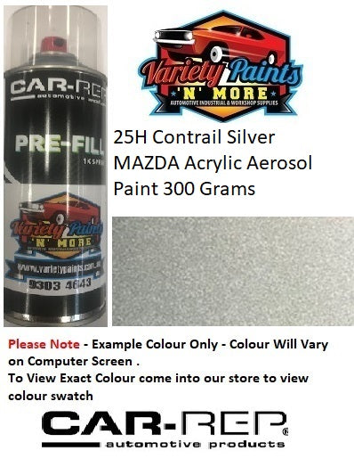 25H Contrail Silver MAZDA Acrylic Aerosol Paint 300 Grams