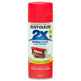 RustOleum 2X Satin Poppy Red Ultracover Spray Paint Variety Paints N More Wangara W.A