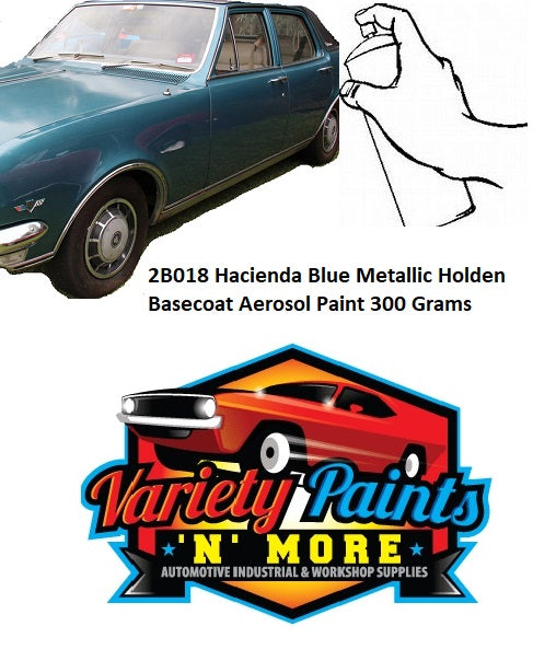 2B018 Hacienda Blue Metallic Holden Basecoat Aerosol Paint 300 Grams