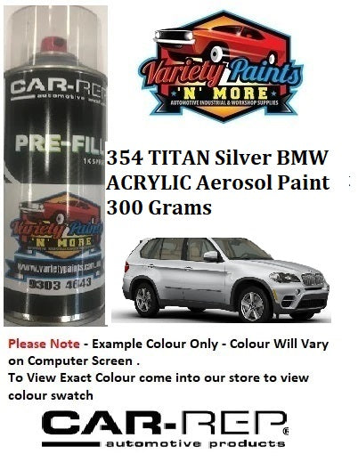 354 TITAN Silver BMW ACRYLIC Aerosol Paint 300 Grams
