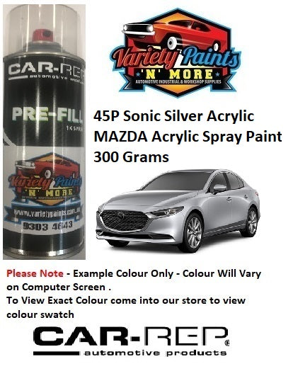 45P Sonic Silver Acrylic MAZDA Acrylic Spray Paint 300 Grams