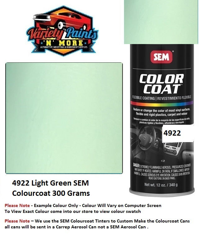 4922 Light Green SEM Colourcoat Vinyl Aerosol 300 Grams