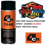 4CR 7446 Texture STRUCTURE SPRAY - COARSE RAL9005 Black  400 Gram Spray