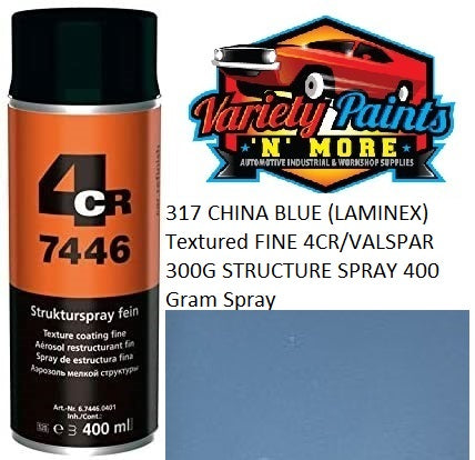 317 CHINA BLUE (LAMINEX) Textured FINE 4CR/VALSPAR 300G STRUCTURE SPRAY 400 Gram Spray 1IS 58A