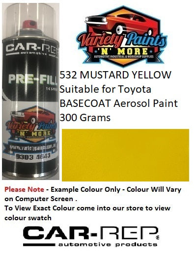 532 MUSTARD YELLOW Suitable for Toyota BASECOAT Aerosol Paint 300 Grams