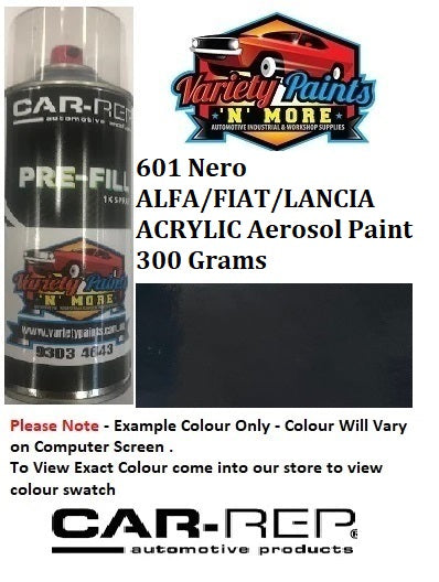 601 Nero ALFA/FIAT/LANCIA ACRYLIC Aerosol Paint 300 Grams