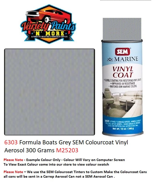 6303 Formula Boats Grey SEM Colourcoat Vinyl Aerosol 300 Grams M25203