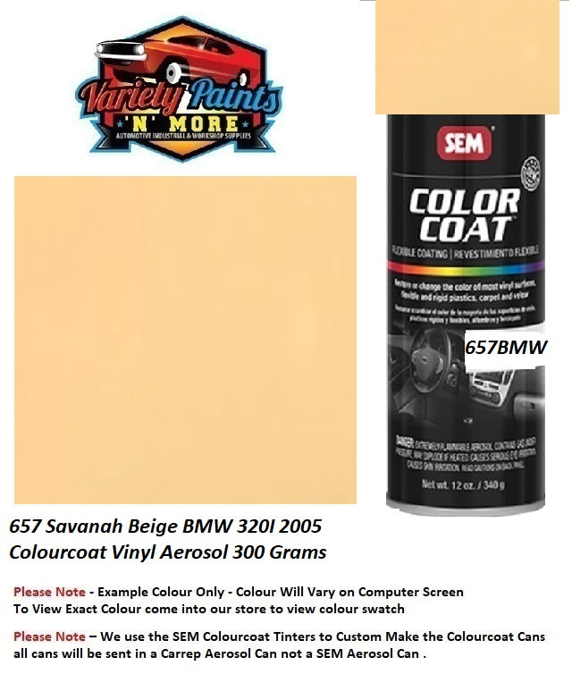 657 Savanah Beige BMW 320I 2005 Colourcoat Vinyl Aerosol 300 Grams