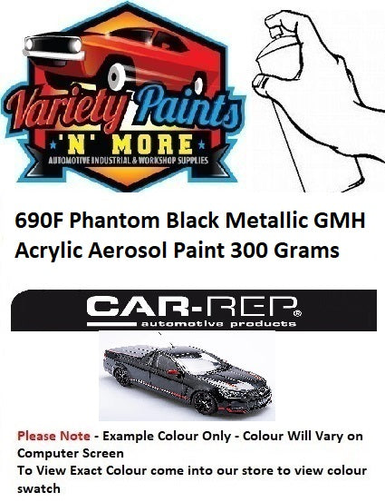 690F /K025 Phantom Black Metallic GMH Acrylic Aerosol Paint 300 Grams
