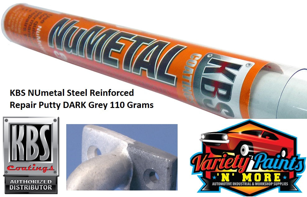 KBS NUmetal Steel Reinforced Repair Putty DARK Grey 110 Grams