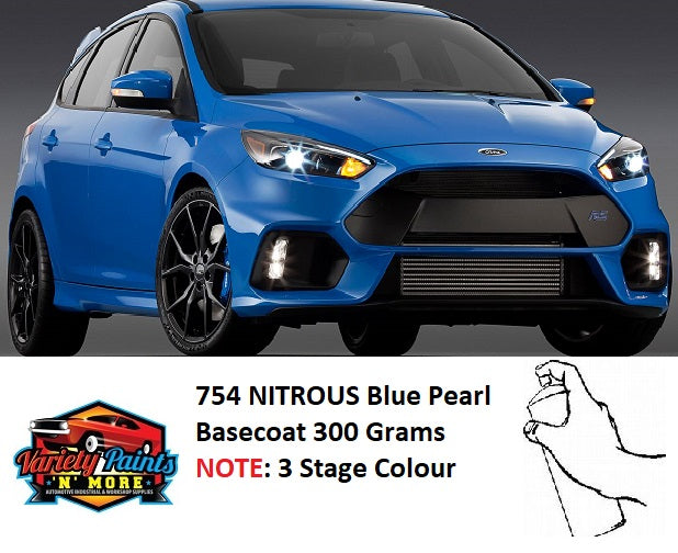 754 NITROUS Blue Pearl FORD Basecoat For Pearl Touch Up Paint 300 Grams