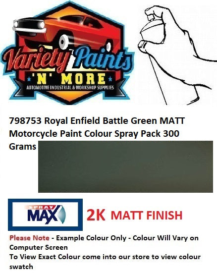 798753 Royal Enfield Battle Green MATT Motorcycle Paint Colour Spray Pack 300 Grams