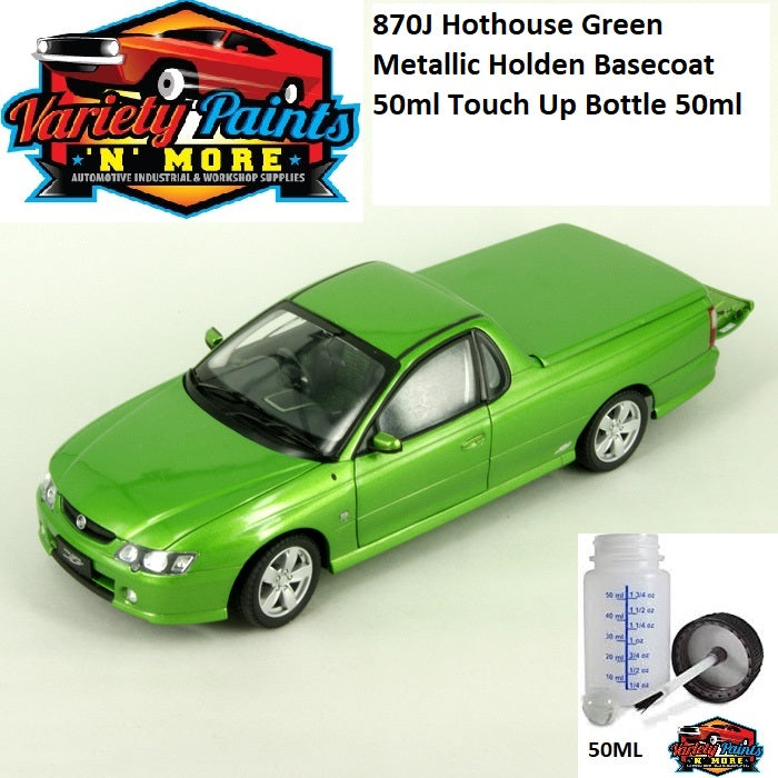 870J Hothouse Green Metallic Holden Basecoat 50ml Touch Up Bottle 50ml