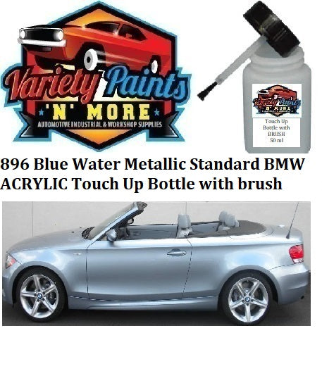 896 Blue Water Metallic Standard BMW ACRYLIC Touch Up Bottle with brush
