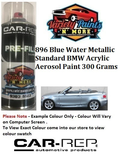 896 Blue Water Metallic Standard BMW ACRYLIC Aerosol Paint 300 Grams