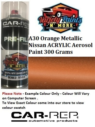 A30 Orange Metallic Nissan Basecoat Aerosol Paint 300 Grams ** SEE NOTES
