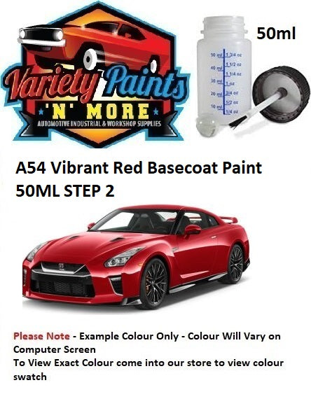 A54 Vibrant Red Nissan Basecoat Paint 50ML STEP 2