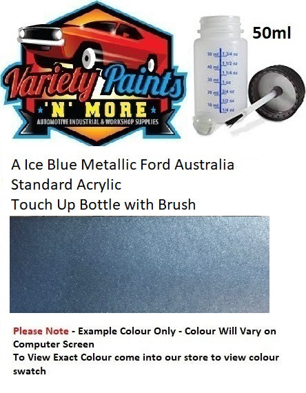 A Ice Blue Metallic Ford Australia Standard ACRYLIC 50ml Touch Up Bottle