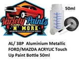 AL/ 38P  Aluminium Metallic FORD/MAZDA ACRYLIC Touch Up Paint Bottle 50ml