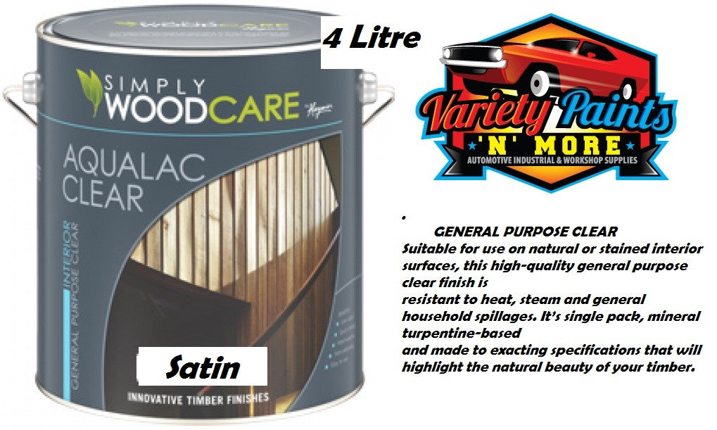 Haymes Aqualac GP Clear Varnish Satin 4 Litre Variety Paints N More