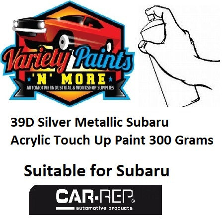 39D Silver Metallic Subaru Acrylic Touch Up Paint 300 Grams