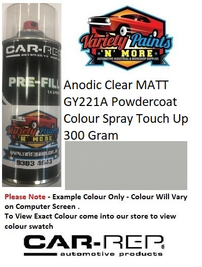 Anodic Clear MATT (GREY) GY221A Powdercoat Colour Spray Touch Up 300 Gram