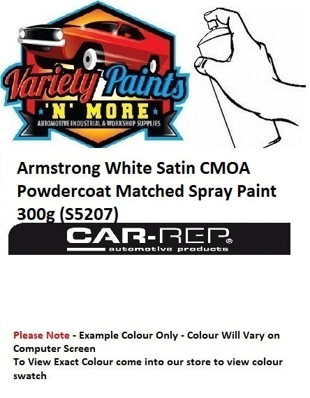 Armstrong White Satin CMOA Powdercoat Matched Spray Paint 300g (S5207)
