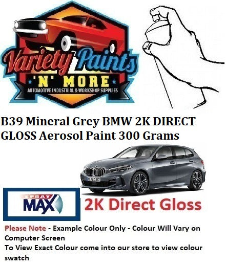 B39 Mineral Grey BMW 2K Direct Gloss Aerosol Paint 300 Grams
