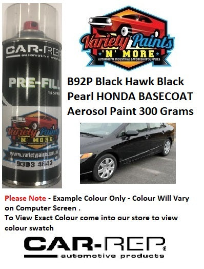 B92P Black Hawk Black Pearl HONDA BASECOAT VARIANT 1 Aerosol Paint 300 Grams
