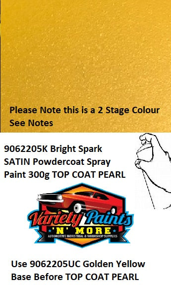 9062205K Bright Spark Dulux SATIN Powdercoat Spray Paint 300g TOP COAT PEARL
