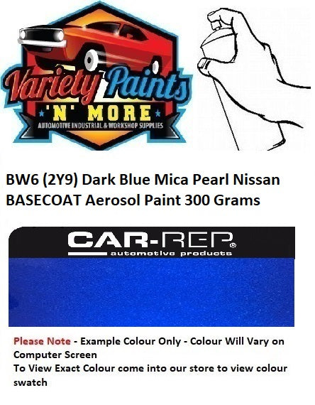 BW6 (2Y9) Dark Blue Mica Pearl Nissan BASECOAT Aerosol Paint 300 Grams
