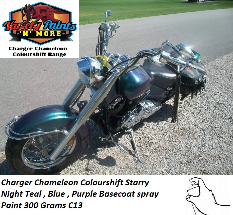 Charger Chameleon C13 Colourshift Starry Night Teal Blue-Purple Basecoat spray Paint 300 Grams