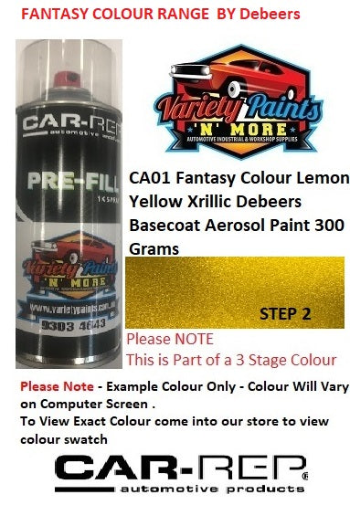 Fantasy Colour CA01 Lemon Yellow Pearl Debeers Basecoat Aerosol Paint 300 Grams