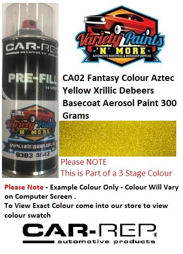 CA02 Fantasy Colour Aztec Yellow Xrillic Debeers Basecoat Aerosol Paint 300 Grams
