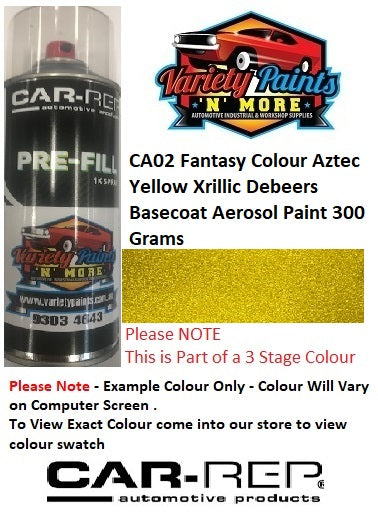 Fantasy Colour CA02 Aztec Yellow Pearl Debeers Basecoat Aerosol Paint 300 Grams