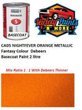 CA05 NIGHTFEVER ORANGE METALLIC Fantasy Colour  Debeers Basecoat Paint 2 litre